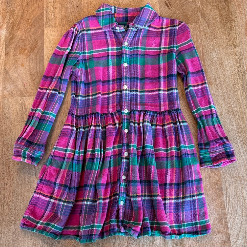 Polo by Ralph Lauren Pink Plaid Button-Down Girl's Dress
